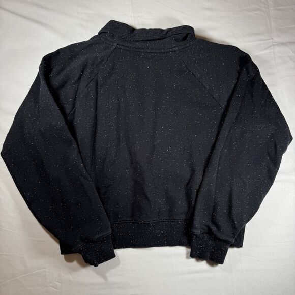 Under Armour Womens Pullover Crop Mock Neck Sweatshirt Splatter Black Small - Picture 5 of 5